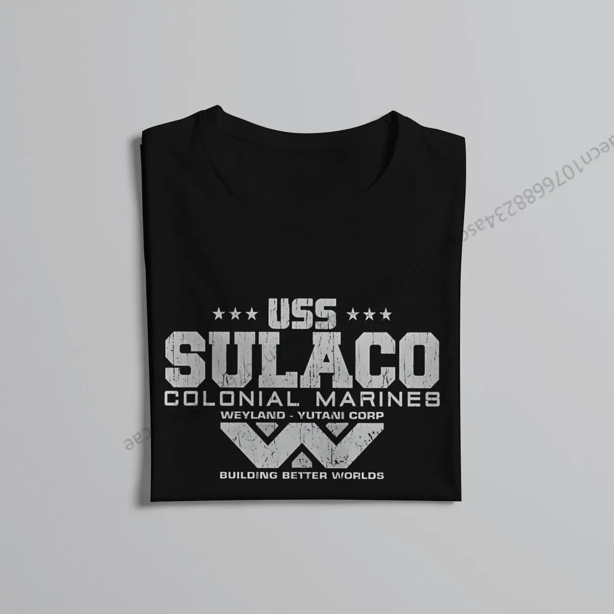 Фото Футболка с изображением солдатиков мопедов USS Sulaco мужская одежда Хлопковая мужская футболка №4