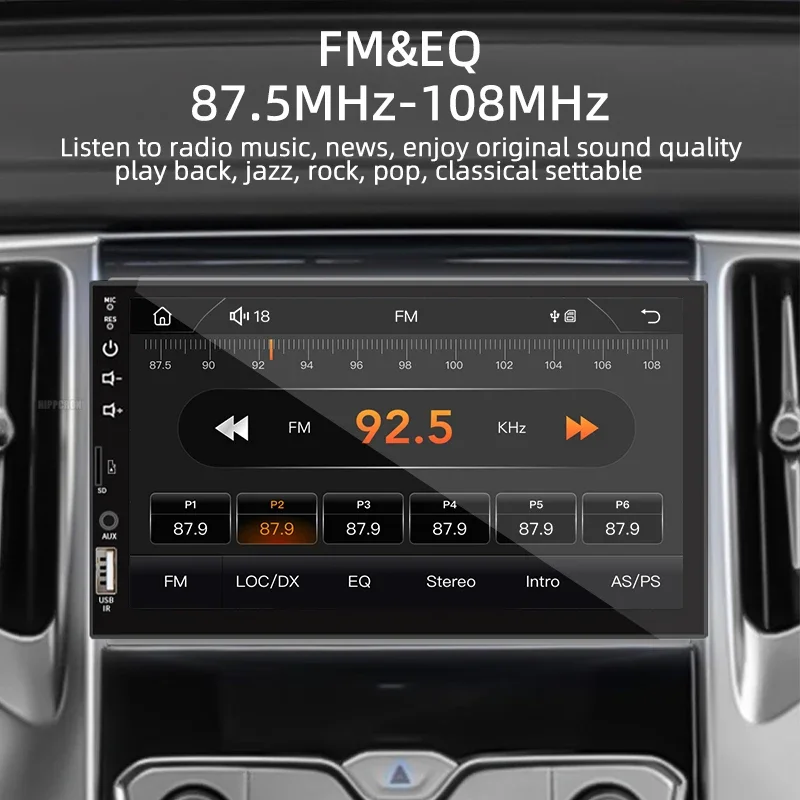 Carplay 자동차 라디오 1 Din 안드로이드 자동 멀티미디어 플레이어 HD 7'' 터치 스크린 FM AUX 입력 블루투스 MirrorLink Universal Autoradio