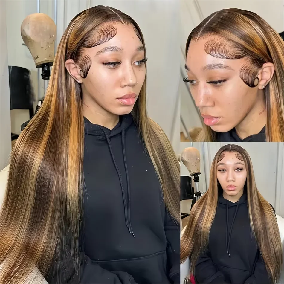 Lace Front Wig Highlight Bone Straight 13x6 Hd Lace Frontal Wig Super Double Drawn Vietnamese Quality 13x4 Lace Front Human Hair Wigs