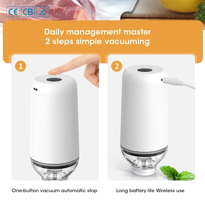 5pcs Reusable Vacuum Sealer Bags for Food Storage Compressed Air Humidity Resistant Sealed Packaging