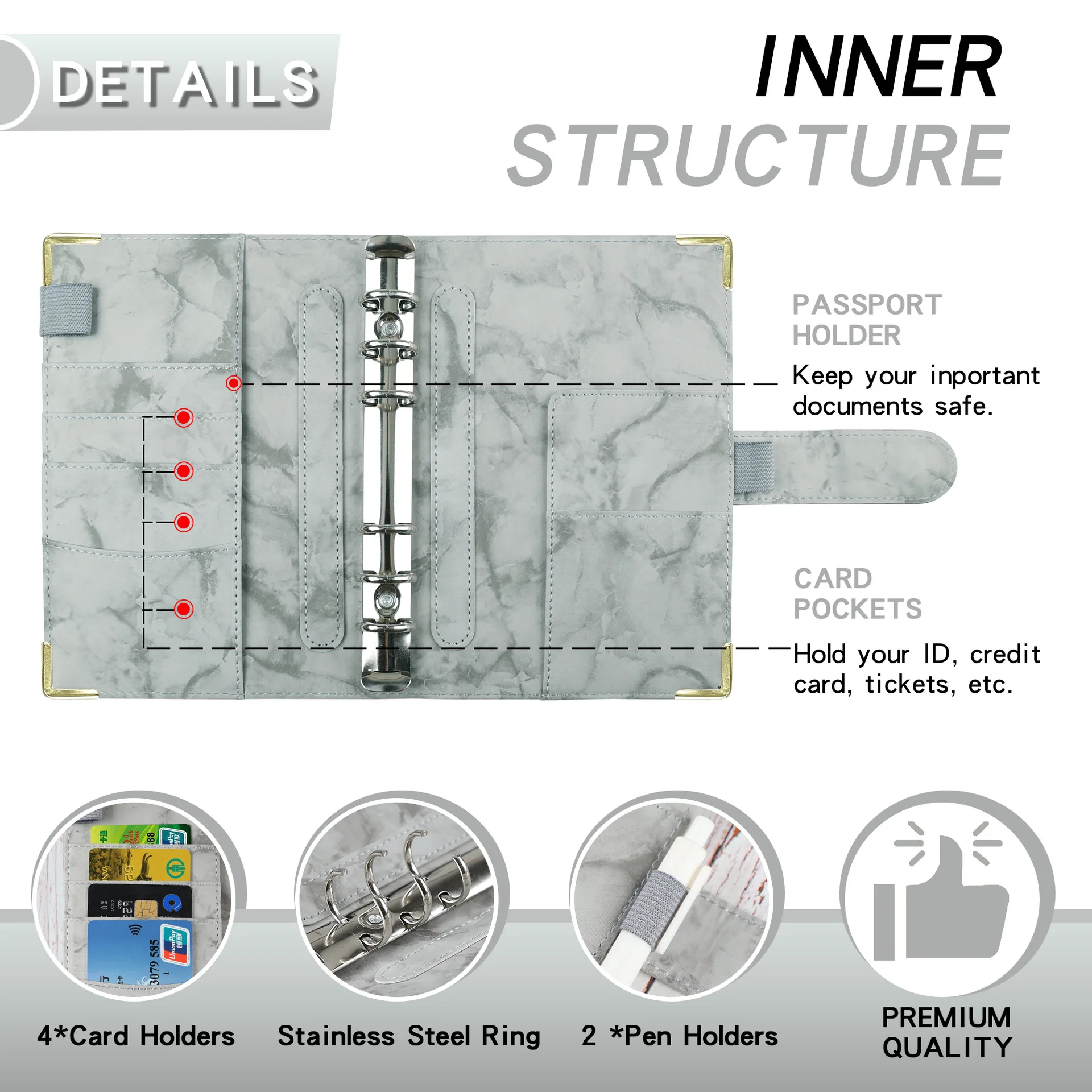 A6 Money Budget Planner Binder With Zipper Envelopes, Cash Envelopes For Budgeting, Money Organizer For A6 Cash Budget Binder 6