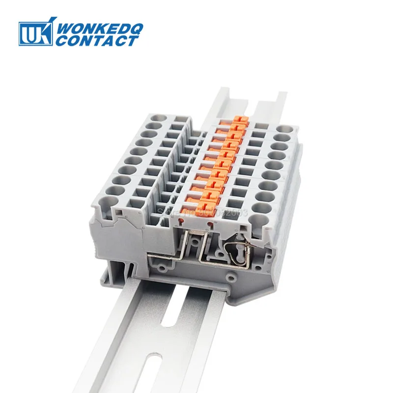 Faca Desconectar Bloco Terminal Cabo de Fio Primavera-gaiola Teste Elétrico Termin Conector Trilho Din St4-mt mm ² 20a st 4-mt 10 Pcs