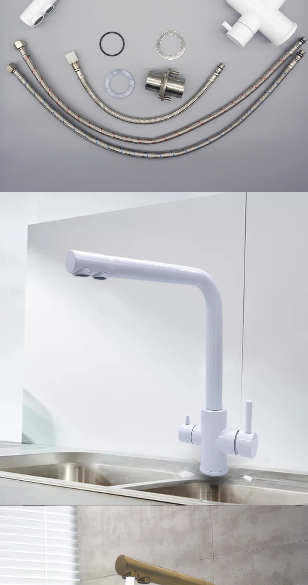 de purificação dupla, Torneira pia cozinha