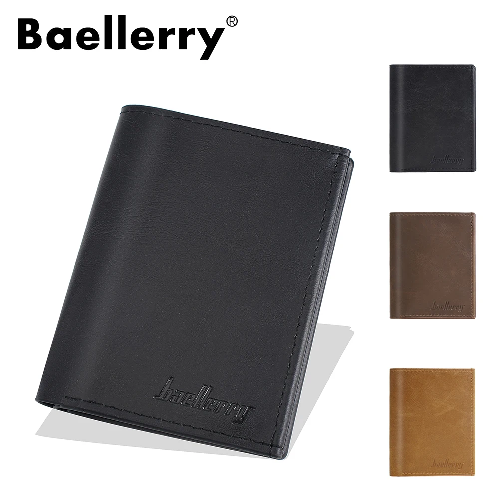 Vintage Leather Wallet for Men, Baellerry Slim Bifold Wallet with 10+ Card Slots & Cash Pocket, RFID Protection, Gift for Dad Bo
