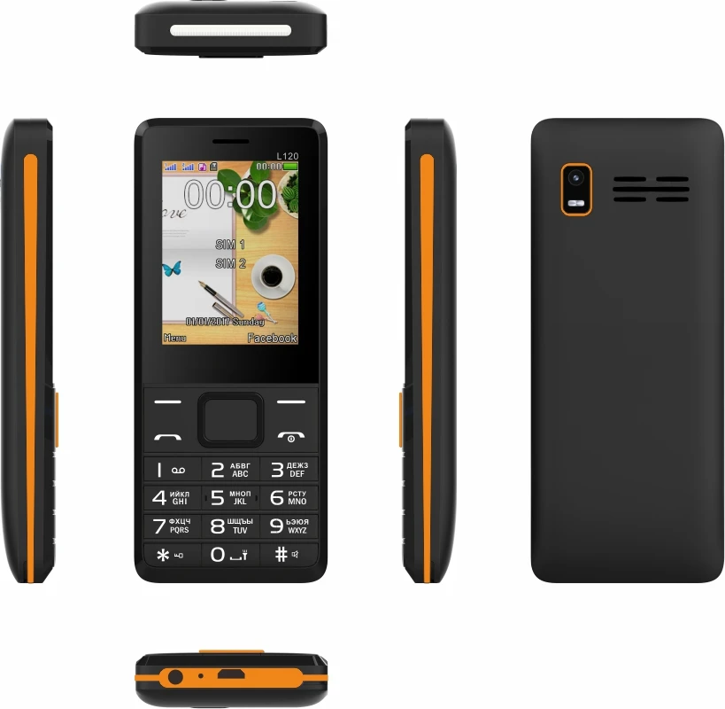 EAOR 2G GSM 2.4 inch screen Feature Phone Dual SIM card 3000mAh big battrey Keypad  bar Phone with strong light Torch