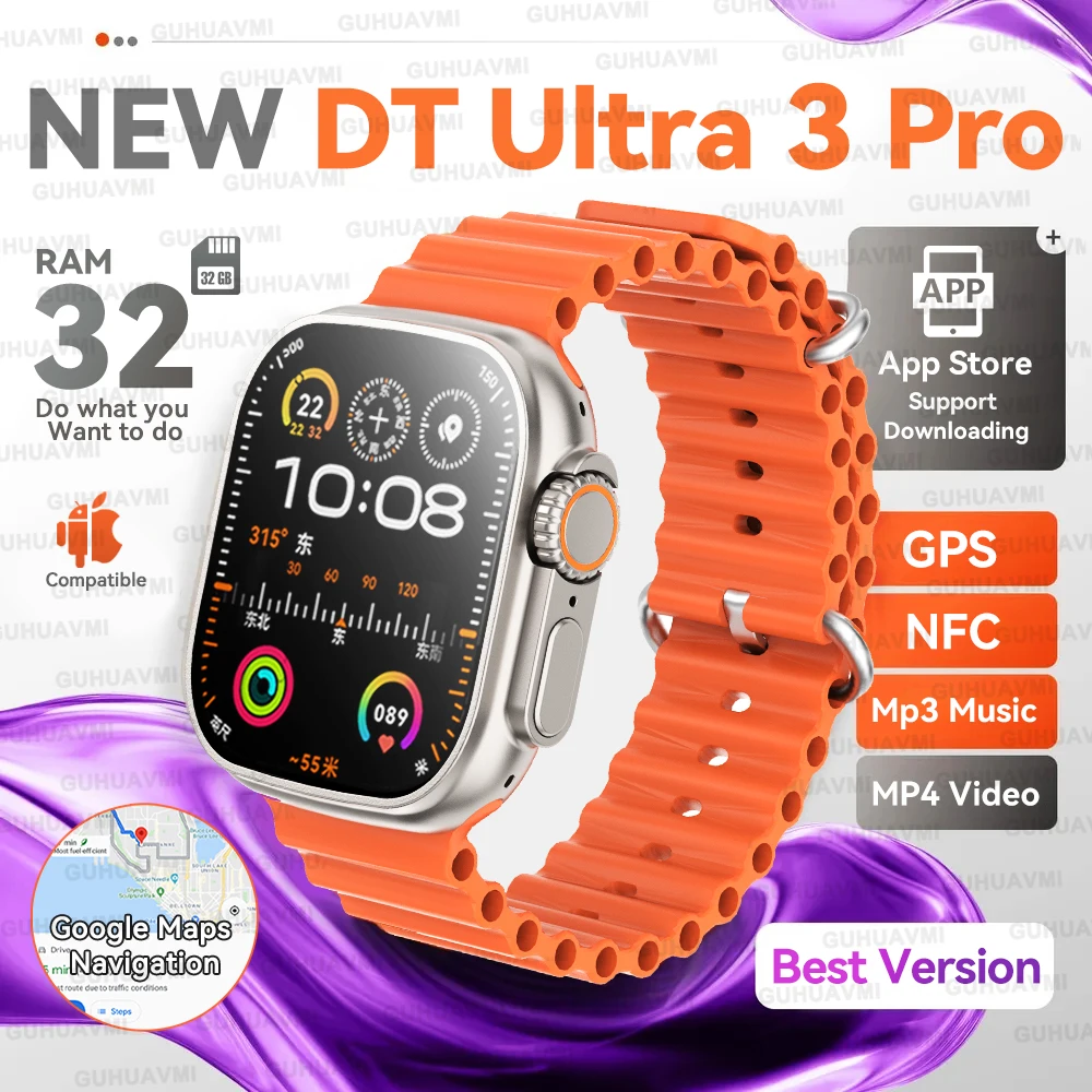 DT Ultra Pro Smart Watch HD AMOLED Screen 32GB MP3 MP4