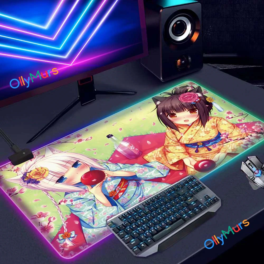 RGB ִϸ̼ 콺 е, 900x400mm, ǻ е, Ȧζ̺, ̸ ũ Ʈ, LED XXL Ű ׼,  Ʈ ÷ Ʈ ī