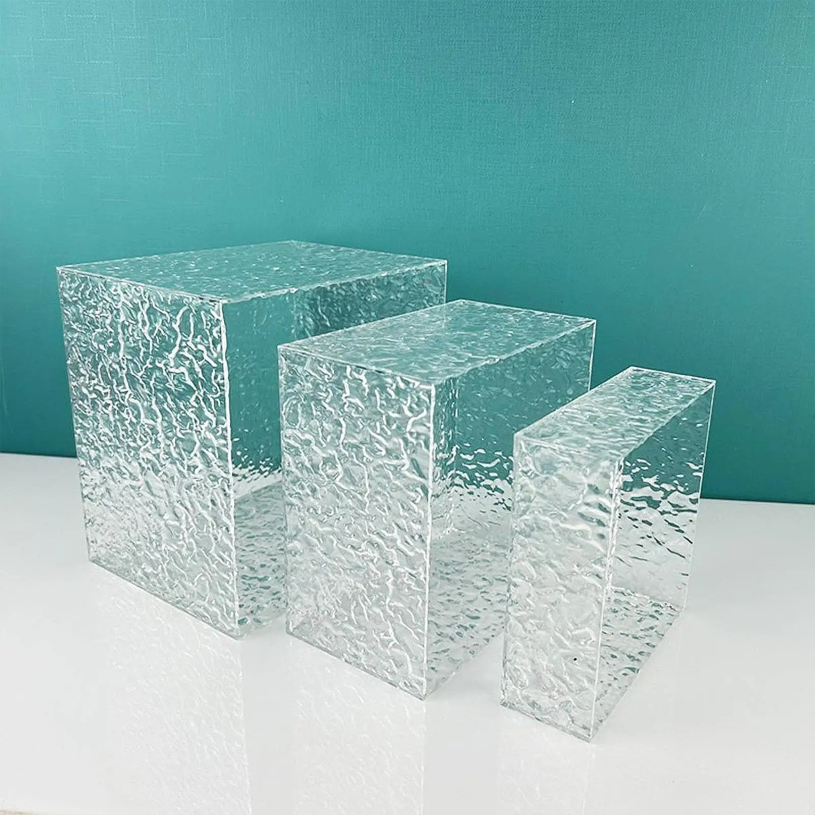 3x Acrylic Buffet Risers Food Display Stands Multipurpose Cube Display Nesting 3x Acrylic Buffet Risers Food Display Stands Multipurpose Cube Display Nesting