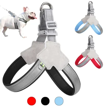 Gilet per imbracatura per cani senza tirare per cani di taglia piccola e media Gatti Escursionismo Cintura pettorale regolabile traspirante Bulldog Chihuahua Accessori per animali domestici