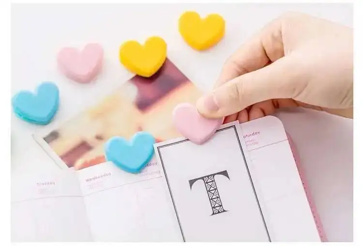 1 Pcs Nette Candy Farbe Herz Modellierung Frühling Clip Büro Dame Stil Schule Schreibwaren Foto Dekorative Versorgung Schreibwaren – Detail 15