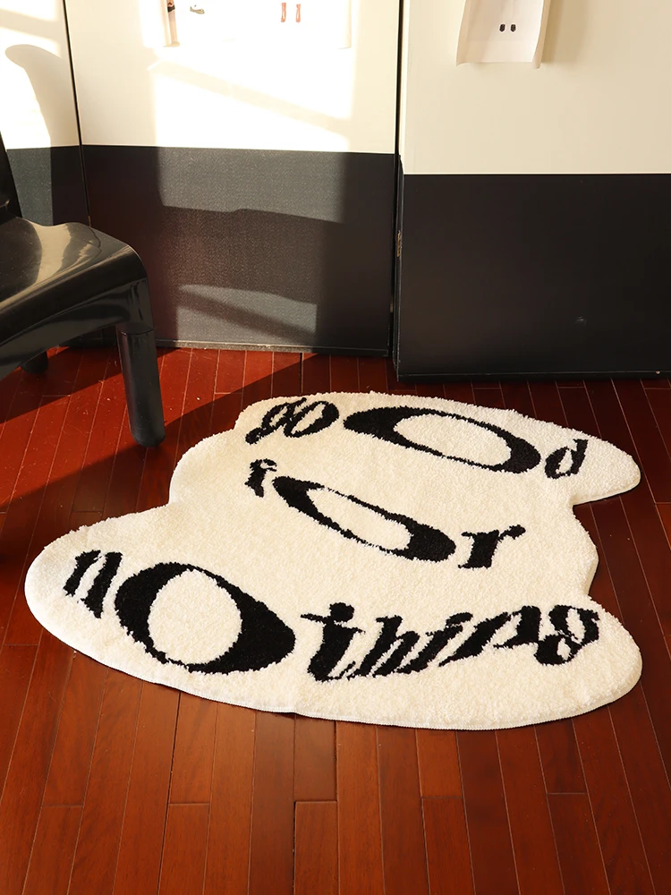 Irregular Tufted Letters Rug