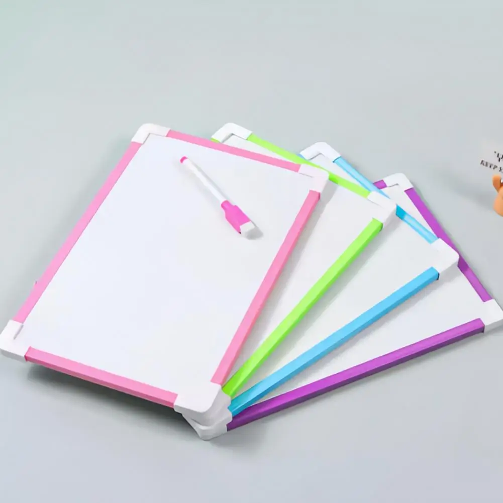 Erasable Writing Board Magnetic Whiteboard Set with Hanging Rope Pvc Frame Smooth Writing Surface Pen Buckles Ideal for Home