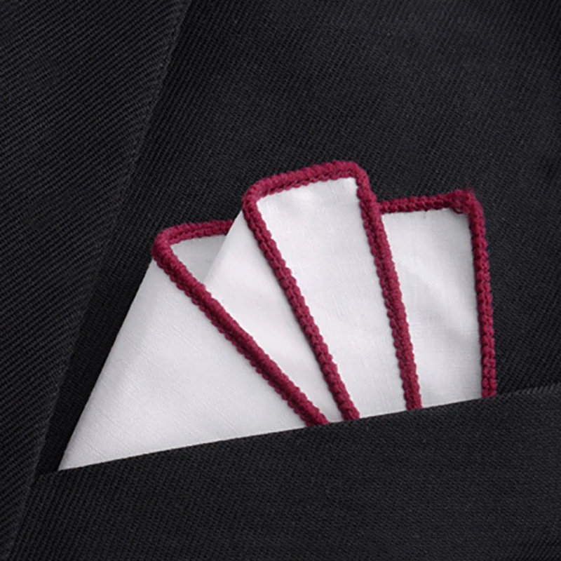 Mouchoir de poche Hanky de luxe pour hommes, mouchoir blanc, serviette de poitrine d'affaires, accessoires de fête de mariage, mode masculine, 24cm