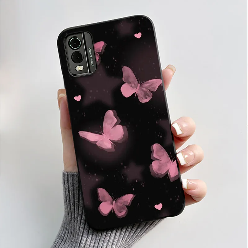 Black Soft Silicone TPU Luxury Fashion Flower Butterfly Phone Case