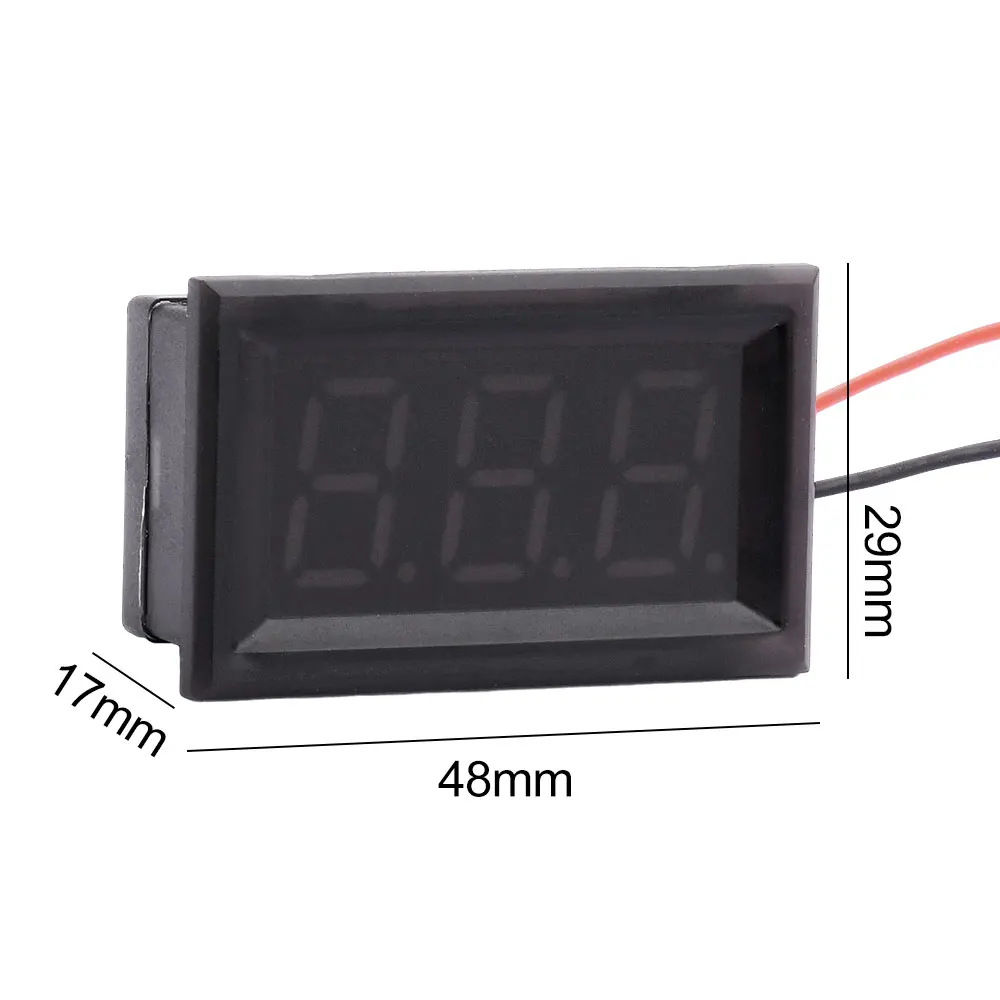 0.56″ Waterproof Digital Voltmeter DC 4.5V-30V LED Digital Voltmeter Voltage Panel Meter For 6V 12V Electromobile Motorcycle Car