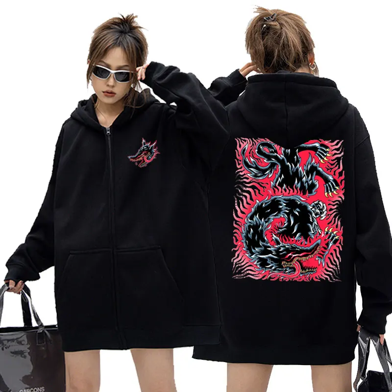 

Anime Berserk Guts Beast of Darkness Oldschool Ouble Sided Graphic Zipper Hoodie Men Manga Zip Hoodies Oversized Zip Up Jacket