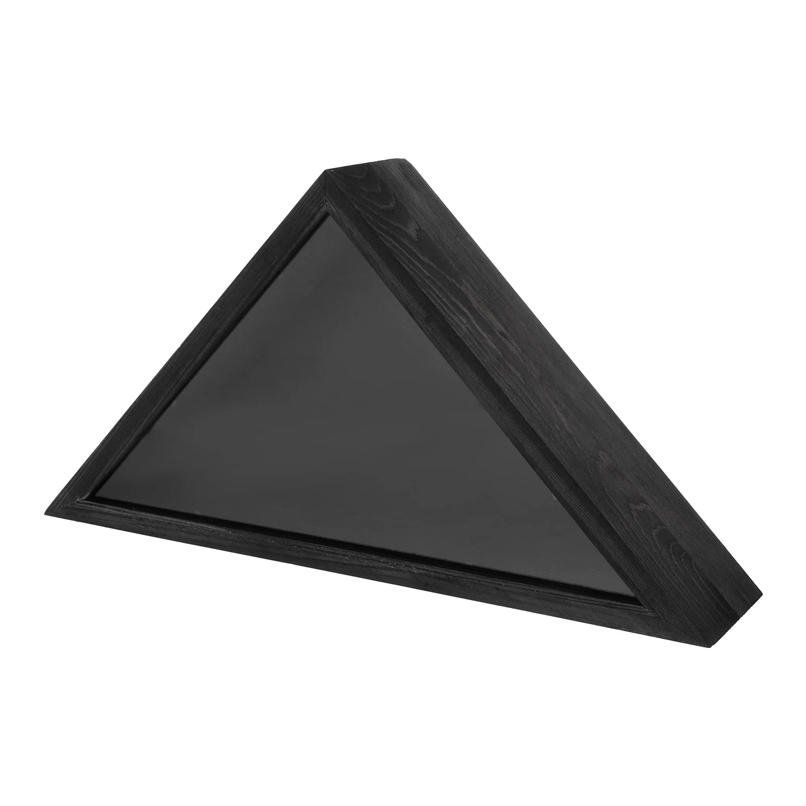 תיבת אחסון משולשת עץ למקרה תצוגה תלוי על הקיר לעיצוב הבית מחזיק דגל עץ משולש