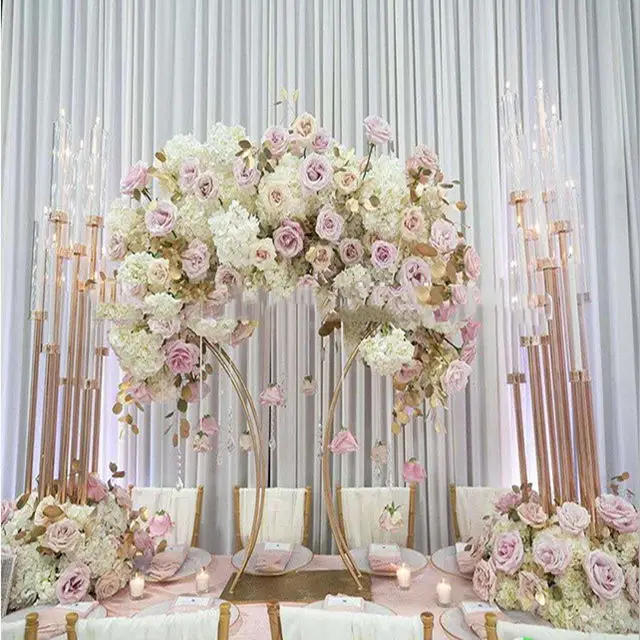 

90 CM Tall Shiny Gold Candle Holder Cupcake Decoration Wedding Stage Flower Table Centerpieces Vase Mall Bouquet Display Stand