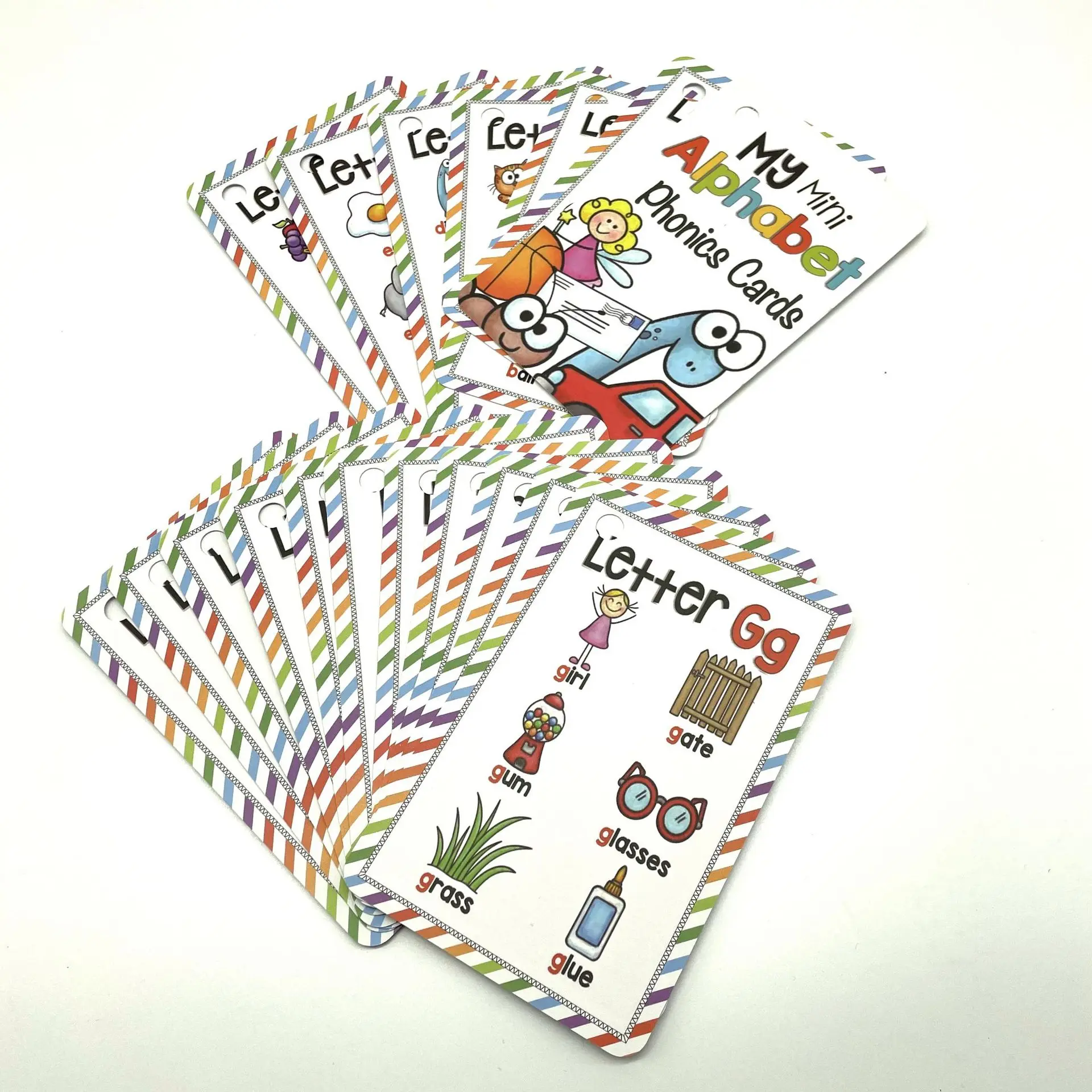 English 26 Letters Alphabet Phonics Pocket Flash Cards Early Educational Learning English Word Toys 6