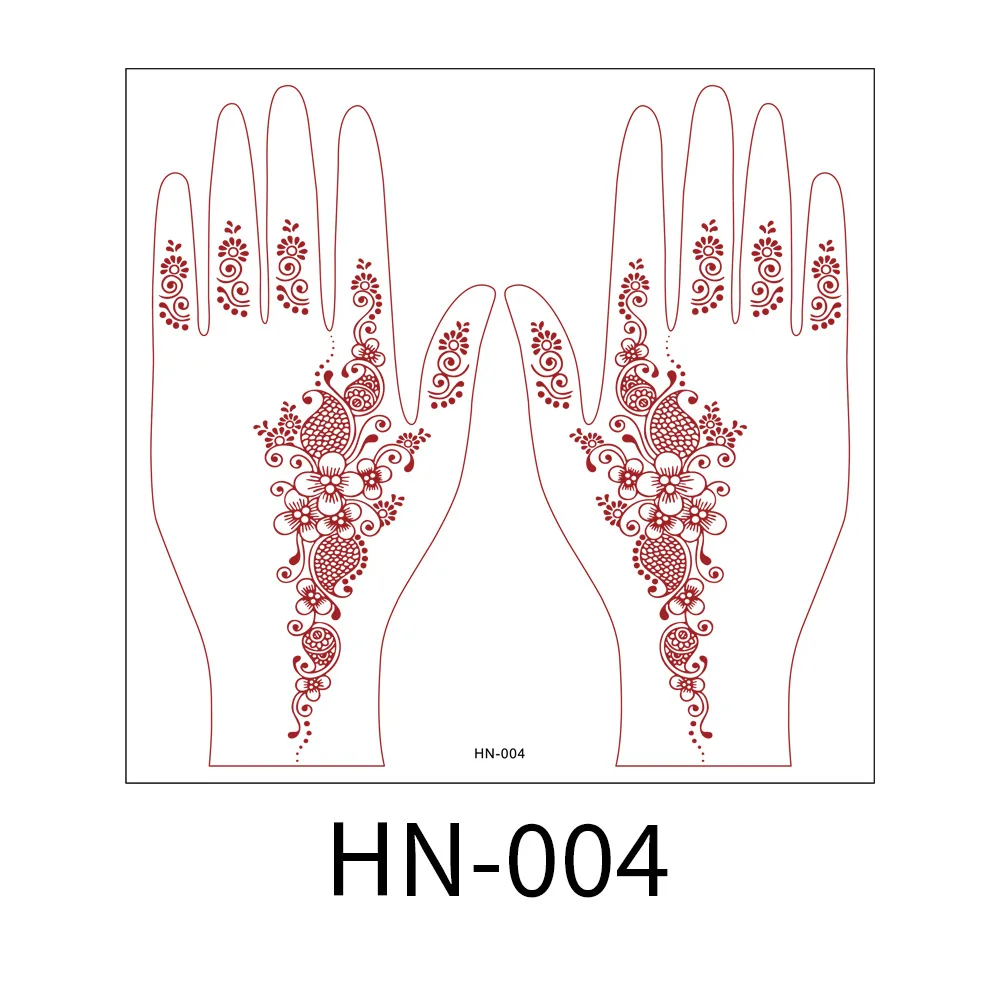 Tatuajes marrones de Henna a prueba de agua para mujer, tatuajes temporales de mano, tatuaje falso, arte corporal, flor, pegatina de tatuaje,