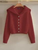 ZANZEA Vintage Sailor Collar Women Cardigans 2025 Spring Autumn Elegant Casual Chic Button Up Sweaters Korean Style Short Tops 3