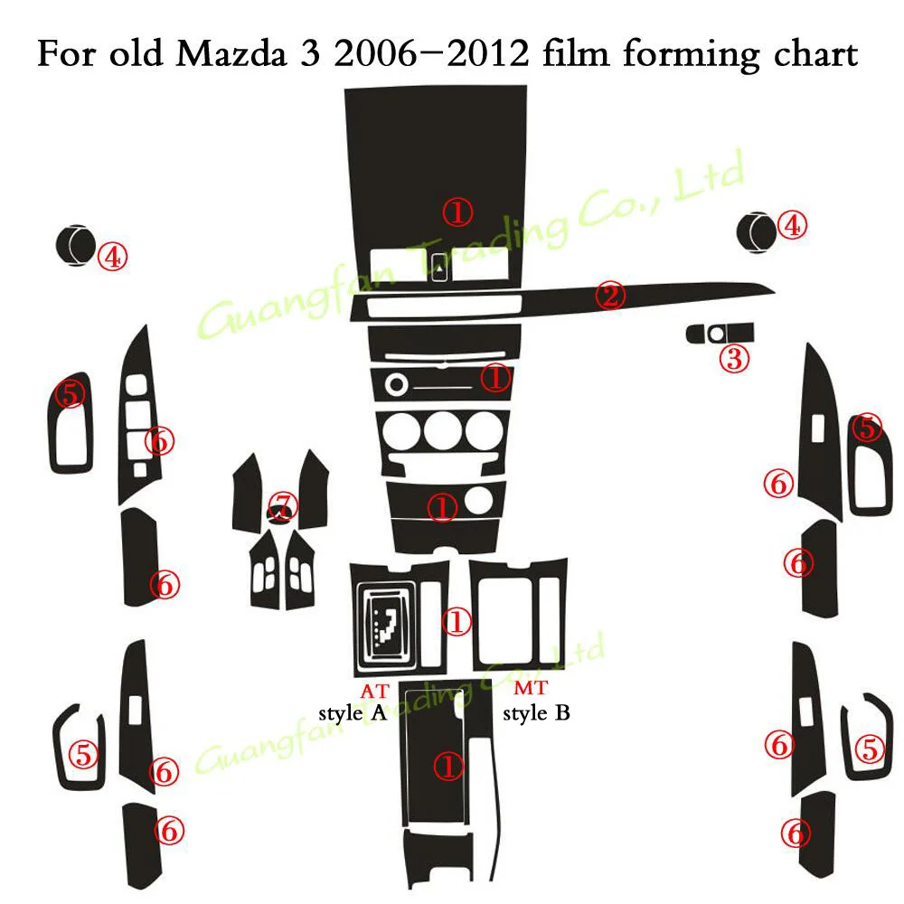 

Car-Styling 5D Carbon Fiber Car Interior Center Console Color Change Molding Sticker Decals For Mazda 3 2006-2012