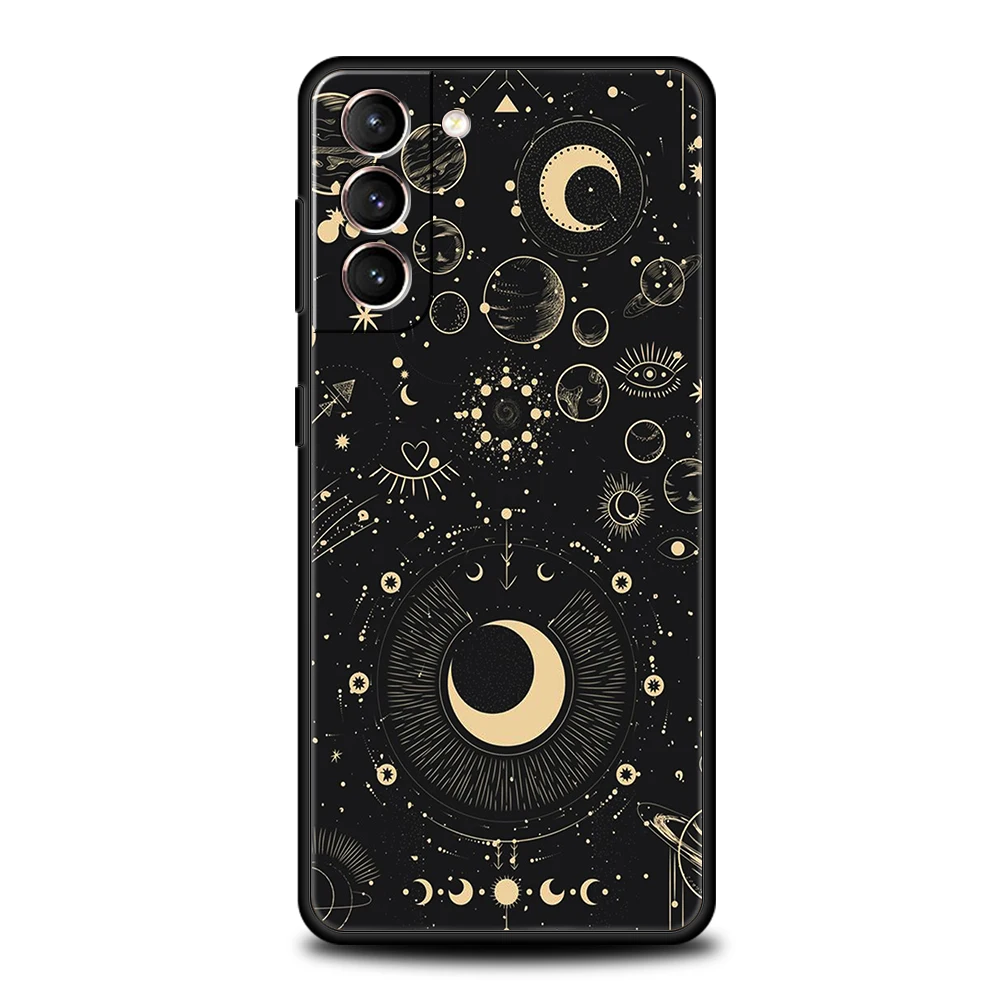 Suns Moons Clouds Astrological Hülle für Samsung Galaxy S24 S23 S22 S20 S21 FE Ultra S24 S23 S10 S10E S9 S8 Plus 5G Handyhülle – Detail 5
