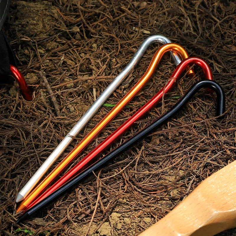 Tent Pegs 4pcs 18cm Aluminum Alloy for Outdoor Camping