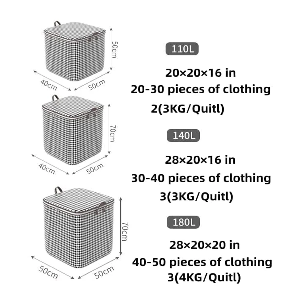 Folding Clothes Storage Bag Visible Portable Wardrobe Sorting Clothes Storage Box with Reinforced Handle for Bedding Quilt 2