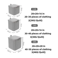 Folding Clothes Storage Bag Visible Portable Wardrobe Sorting Clothes Storage Box with Reinforced Handle for Bedding Quilt 2