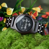 BOBO BIRD Couple's Watches Wooden Wristwatch Quartz Movement Stop-watch Auto-date Gift Box Paocking 2