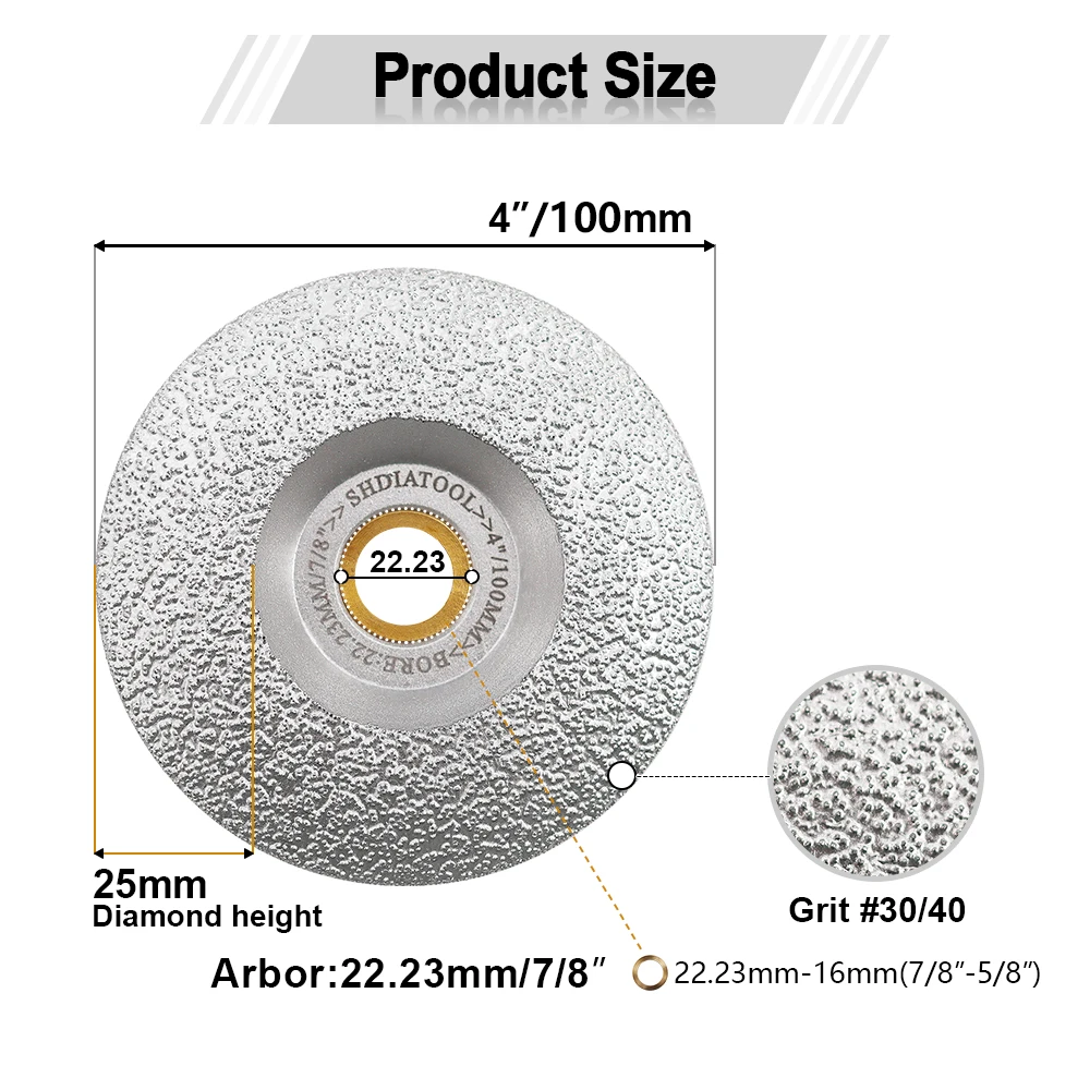 Grinding Cup Wheels 1pc 4inch Diamond Cup Wheel Dia100mm Convex Grinding Wheel Milling Marble Stone Steel Granite Angle Grinder Plate