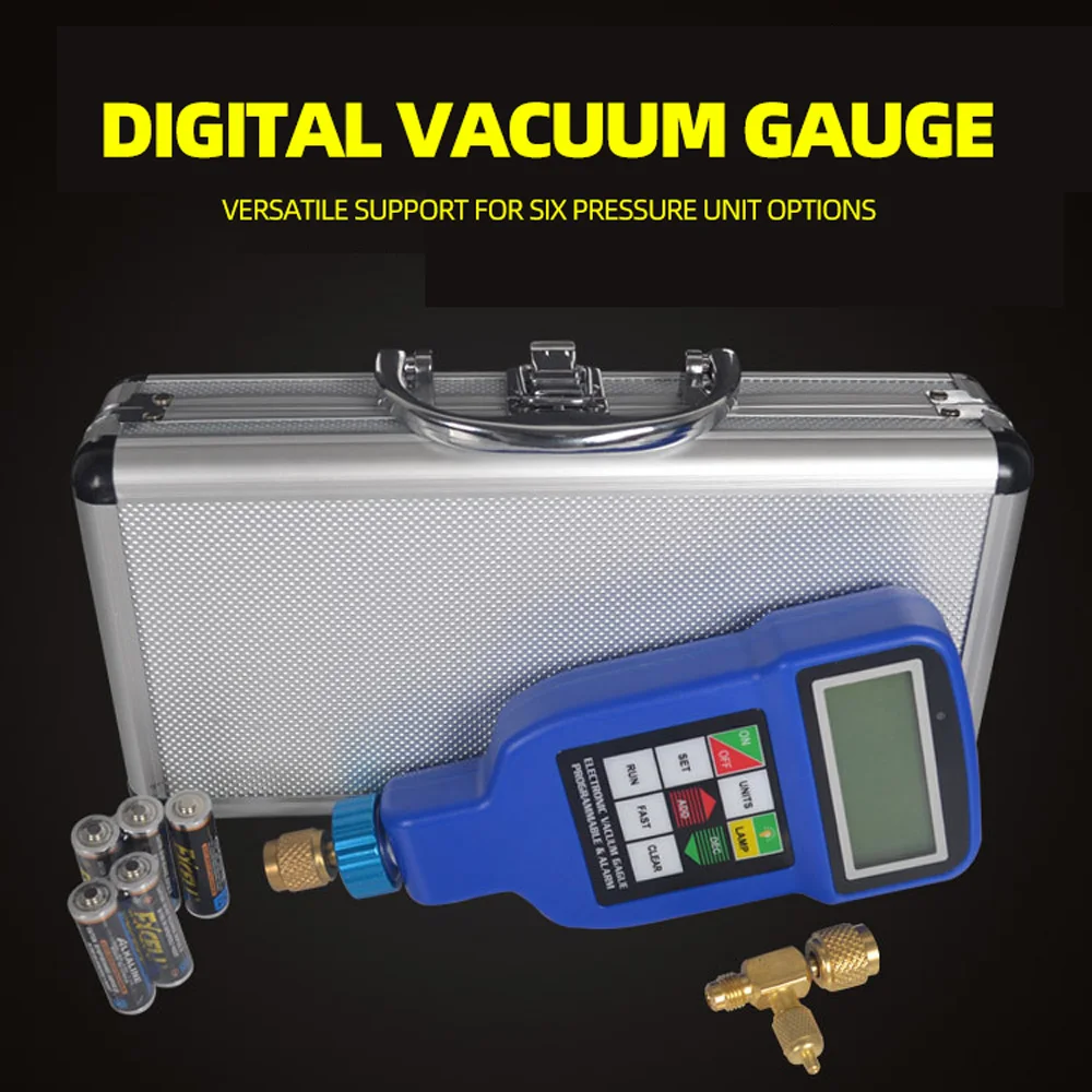 

Digital Vacuum Gauge Portable High Precision Digital Display Electronic Negative Pressure Gauge Refrigeration Tool Accessories