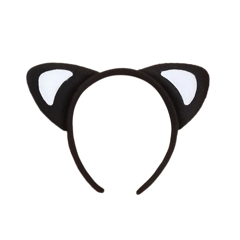 

Children's Short Plush Black Cat's Ears Headdress Headband Daily Party Decoration For Girls And Women Hair Hoops Gift Headdress