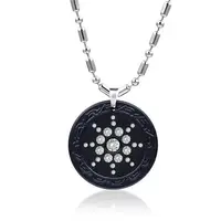 YEKBIOSCALAR Customized White Zircon Pendant Necklace for men And Women Unisex Round Pendant 1