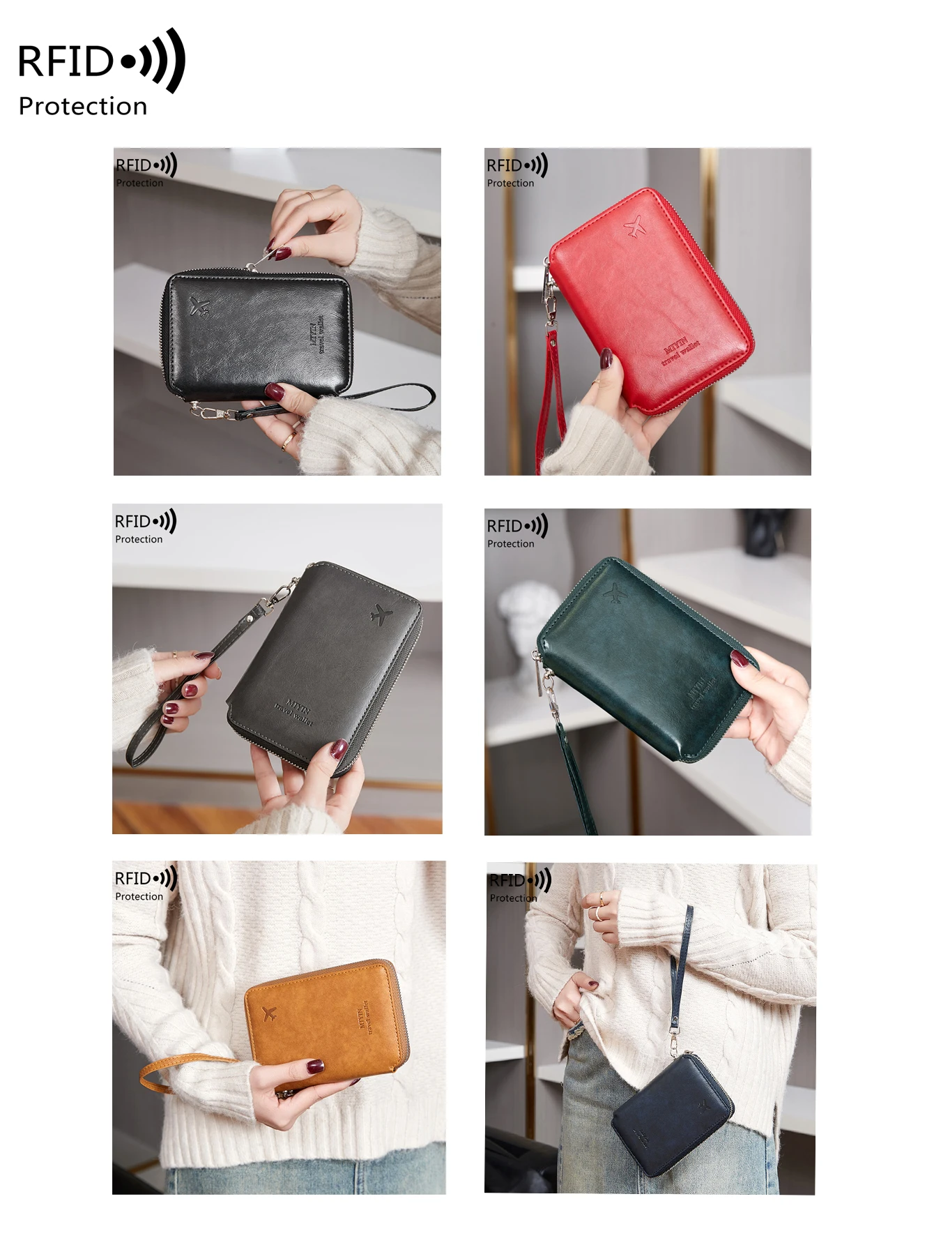 RFID Anti-Theft Retro Travel Wallet – Stylish and Multifunctional Passport Holder