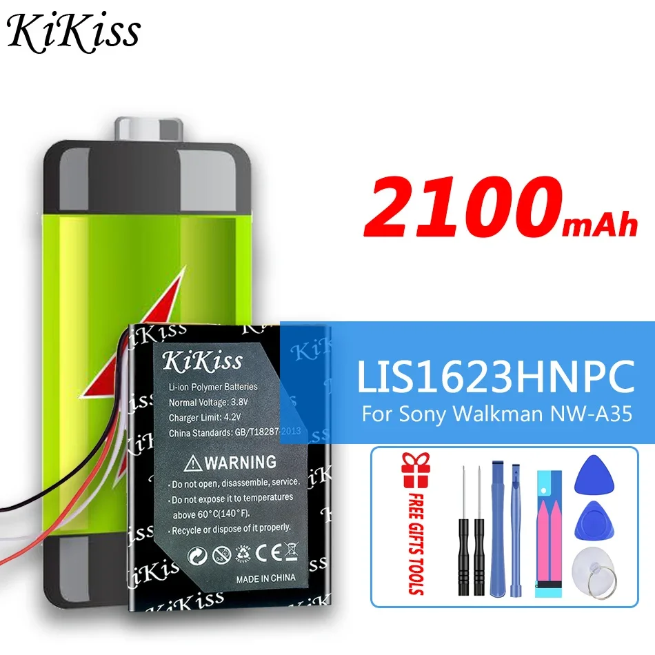 2100Mah Kikiss Potente Batteria Lis1623Hnpc Per Sony Walkman Nw-A35 Nw-A45 Nw-A46 Nw-A47 Nw-A55 Nw-A56 Nw-A57 Nw-A105 Nw-A106