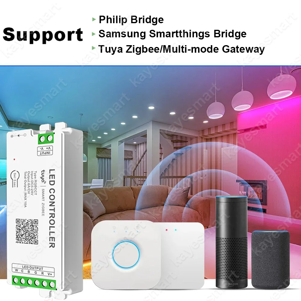10m Kit Tiras Led Smart Zigbee Rgb Cob De Soporte Alexa Hub | Cuotas