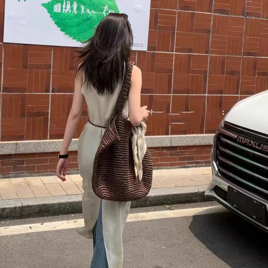 Fashion Leisure Soft knitted Solid Color Women's Shoulder Bag Large Capacity Female Crossbody Bag For Commute Outings