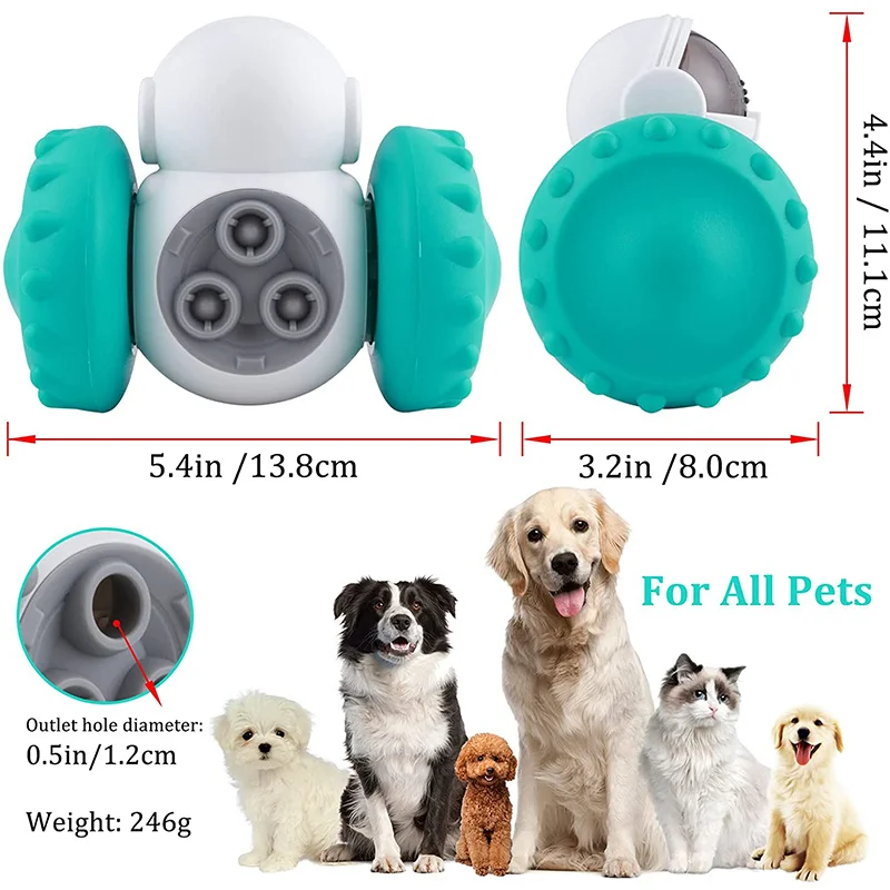 Automatic Treat Dispensing Dog Toys, Dog IQ Training Dog Feeder Toy Blue  Color