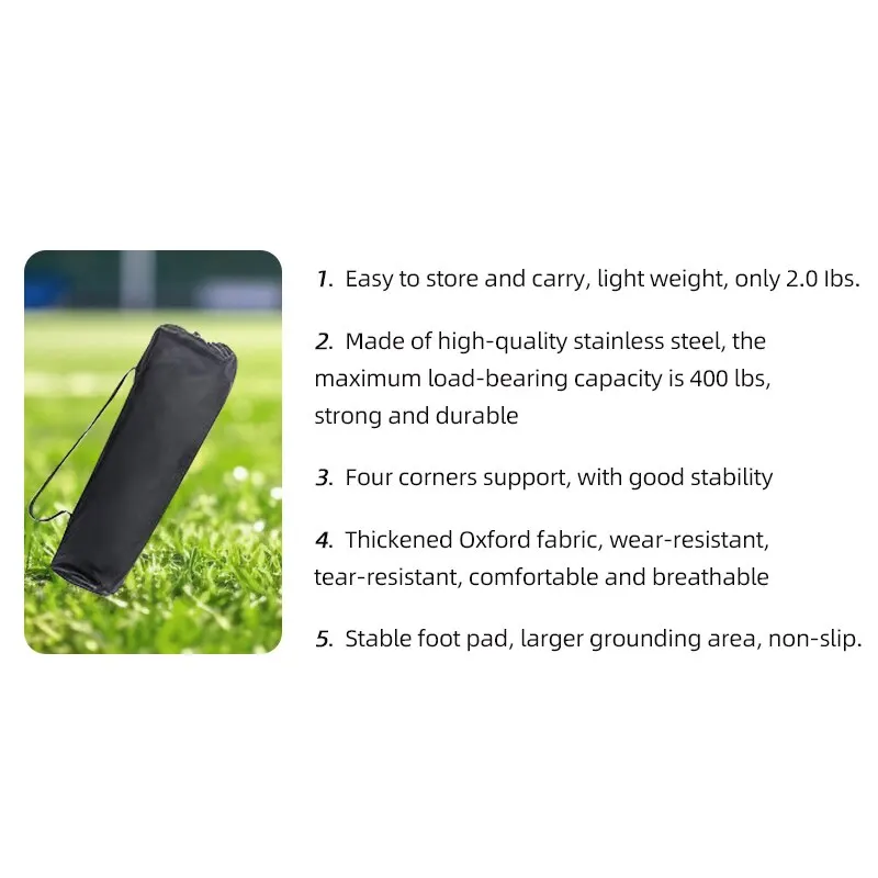 Retractable Stool Ice Anchor Drill Adapter 1Pcs Portable Folding Stool With Carrying Bag 400 Lb Capacity For Outdoor Walking Hiking Fishing