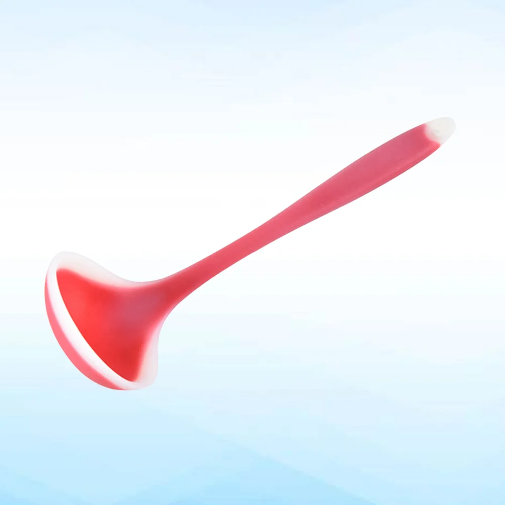 Ktchen Silicone Soup Ladle High Temperature Resistance Non-stick Ladle Spoon (Red) Kitchen Soup Spoon
