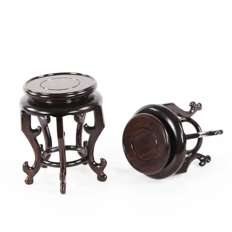 Ebony Standing Flower Bonsai Plant Wooden Shelf Flower Pot Sorting Table Display Rack Plant Log Lathe Scaffold Flowerpot Holder