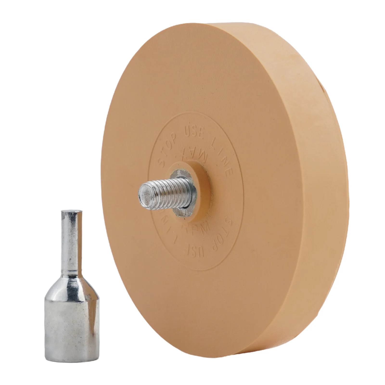 Secure and Easy to Use 88mm Rubber Eraser Caramel Wheel with Drill Arbor Attachment Smooth Stripe Removal Process