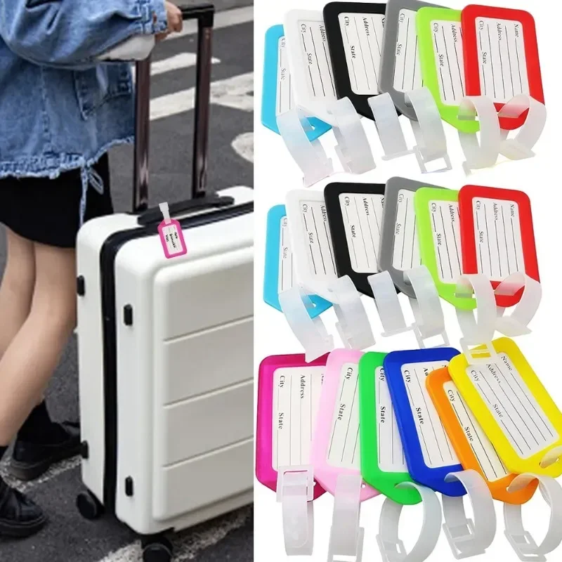 Suitcase Plastic Luggage Tag Accessories ID Addres Holder Baggage Boarding Tag Portable Label Key Chain Key Ring luxurious leather detachable 2layers pendant necklaces ring jewelry organizer box portable travel storage box suitcase available
