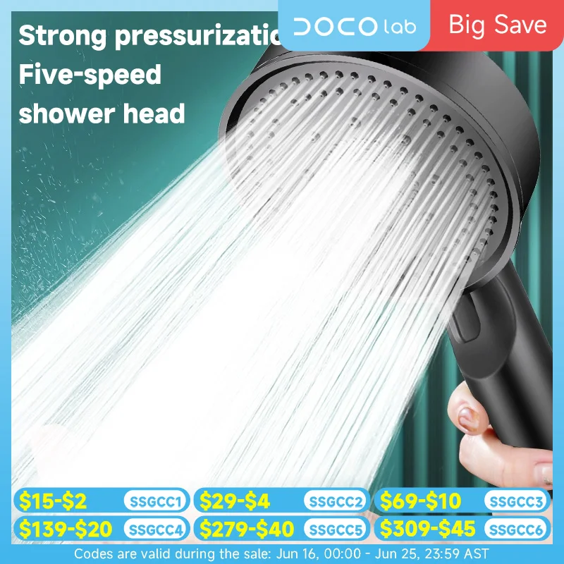 5-Mode Pressure Boost Shower Head 1