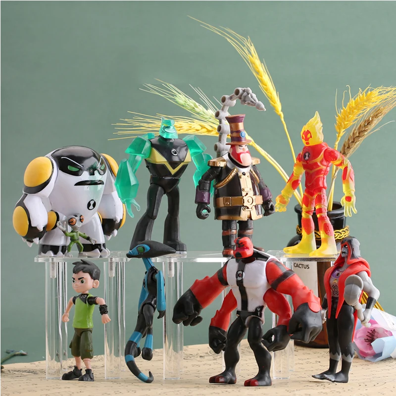 9Pcs Ben10 Toy Alien Hero Little Monster Doll Model Decorazione Fatta A Mano Earth Defender Youth Hacker Hero Omnitrix Small Class Ch