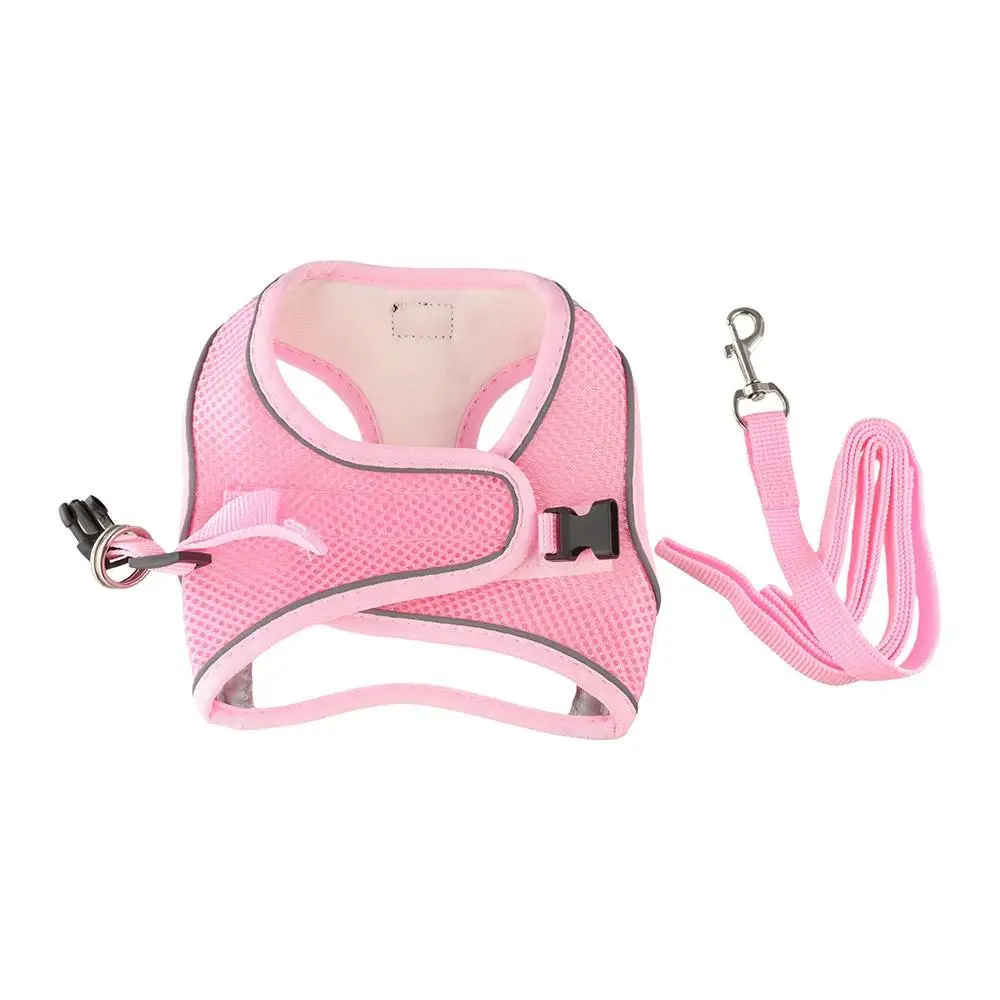 Cat Accessories Floral Pet Harness Reflective Meash Dog Leash Set Breathable No Pull Cat Chest Strap Small Dogs