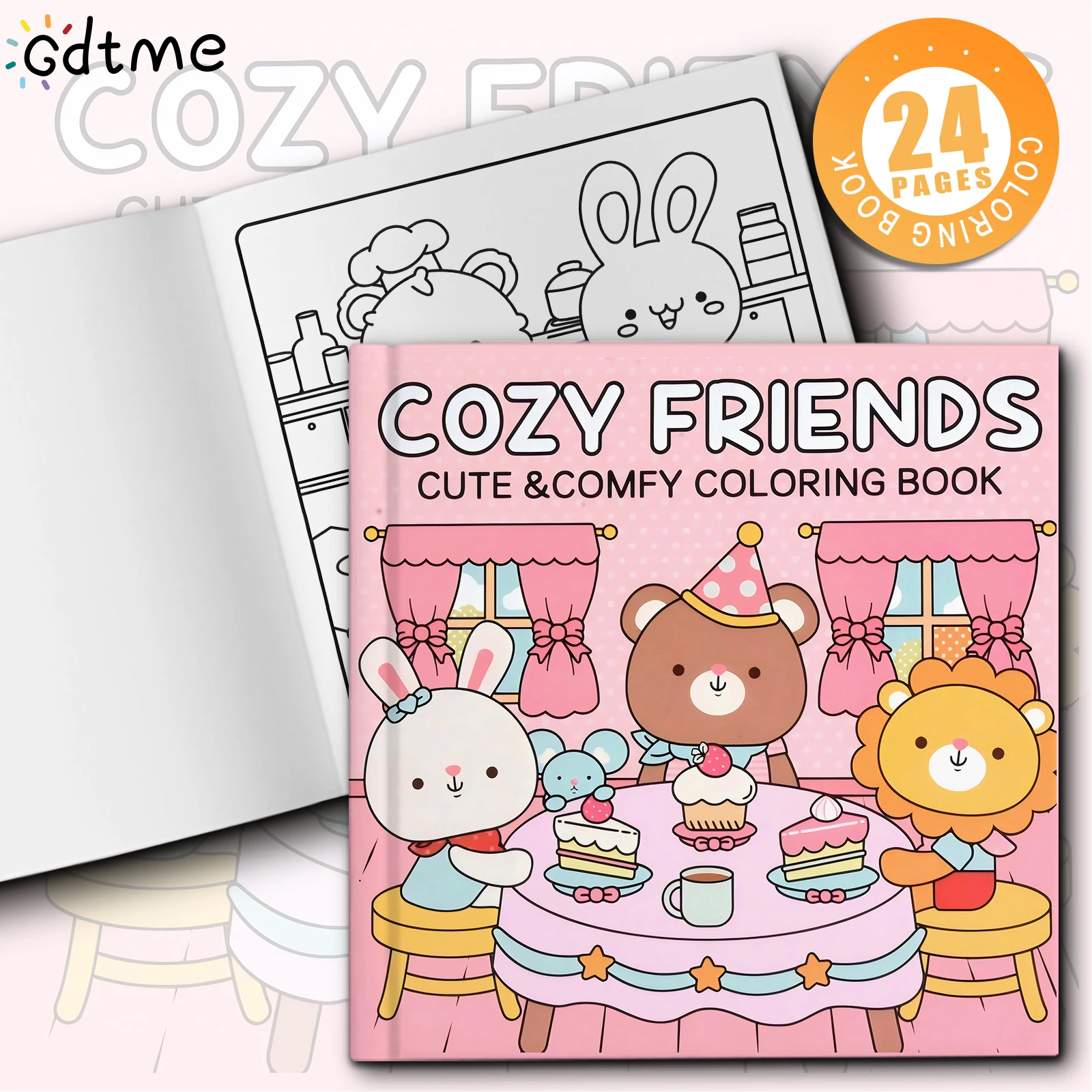 ספר צביעה חינוכי להקלה על מתח COZY FRIENDS, ספר ציור גרפיטי מתנה למבוגרים ולנוער 