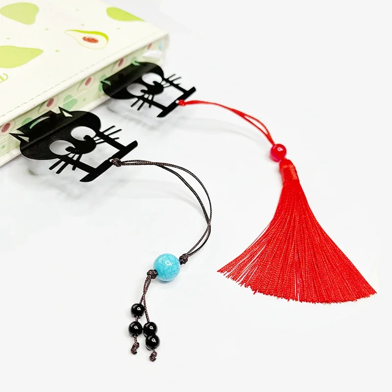 Kawaii Black Cat Bookmarks for Books 3D Metal Stereo Animal Book Mark 1Pc